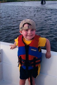 child wearing life jacket